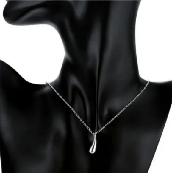 925 Sterling Silver Waterdrop Jewelry Set Bracelet Necklace Earrings and Ring - Picture 13 of 16